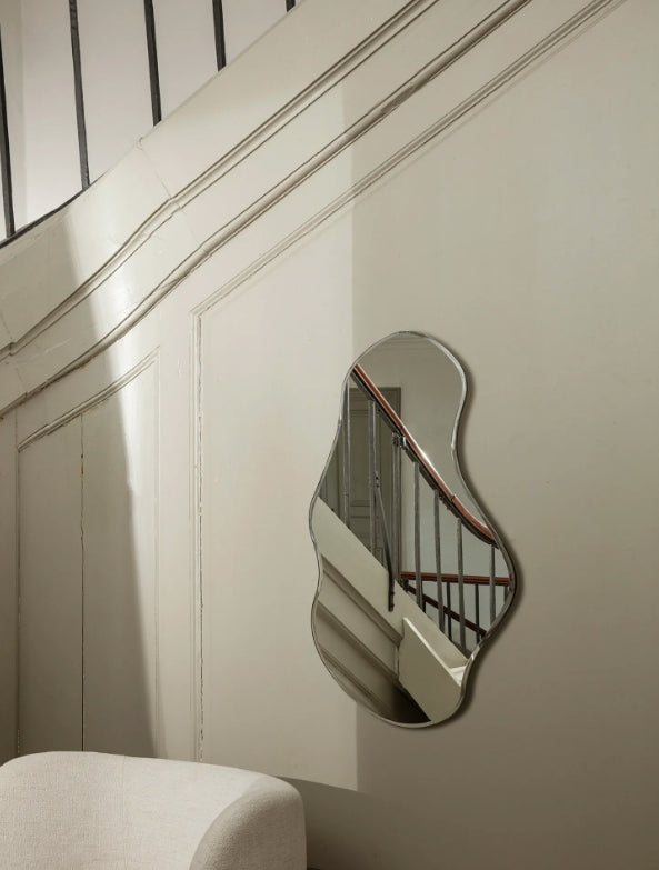 Pond Mirror Large, Dark Chrome