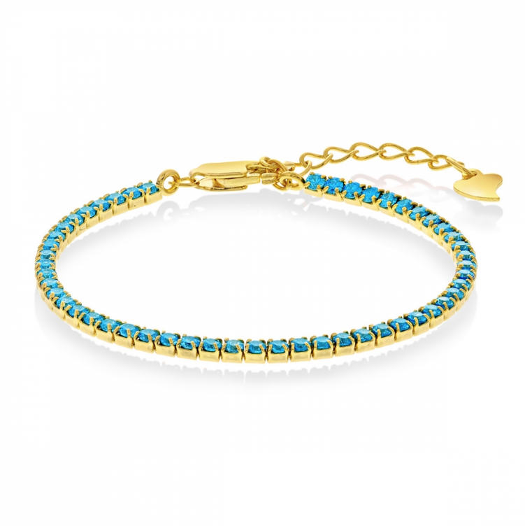 Armbånd i sølv med zirkonia, 13+3 cm
