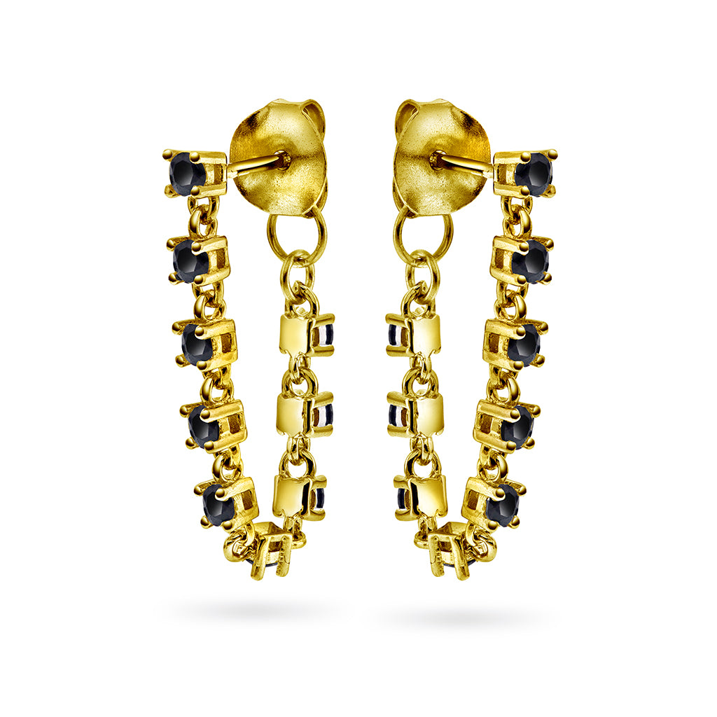 Zela øredobber i sølv med svart zirkonia