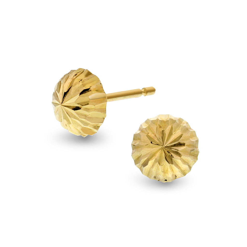 Øredobber i gull 6 mm, Halvkule