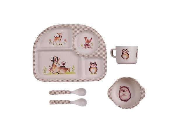 Barbo Toys WOOD FRIENDS SERVISE I MELAMIN, 5 DELER