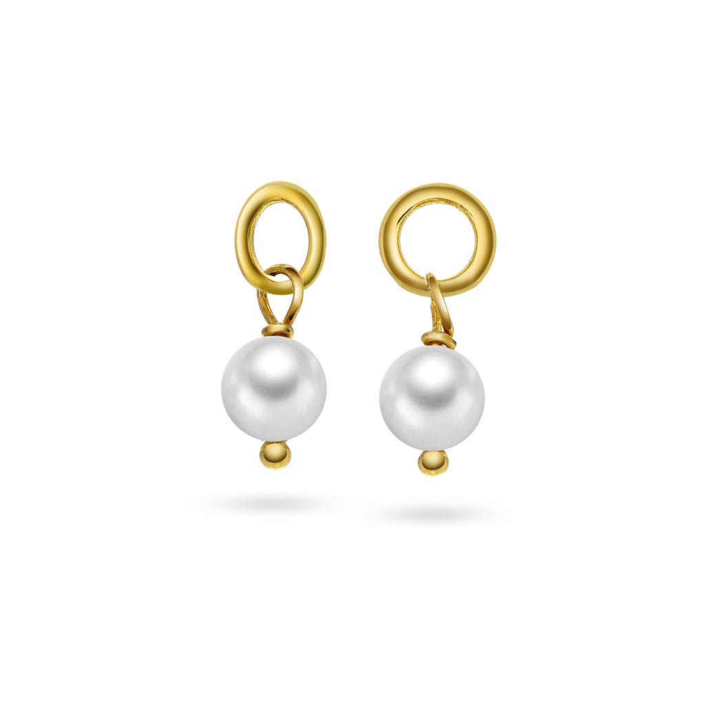 Nora Mørk Pearl charms i forgylt sølv med perle