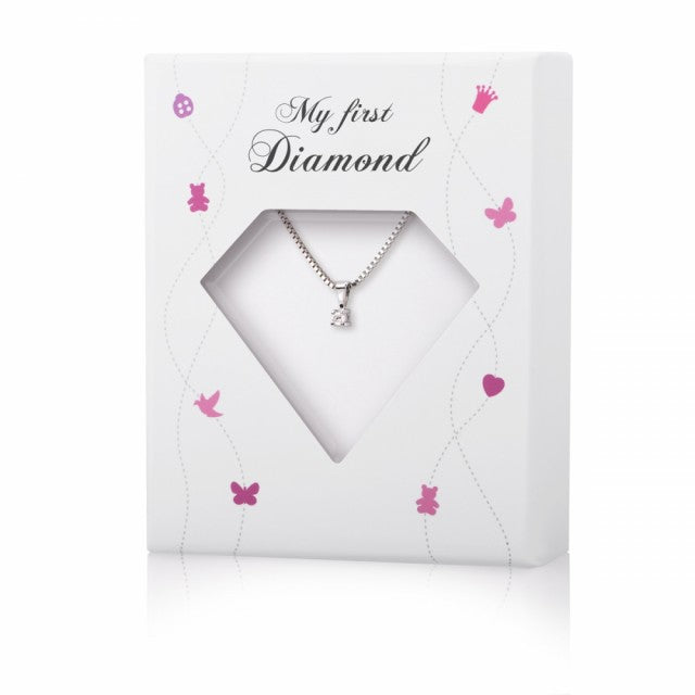 Min første diamant i hvitt gull, 0,03ct W/P