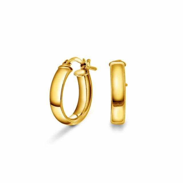 Øreringer i forgylt sølv, 15 mm