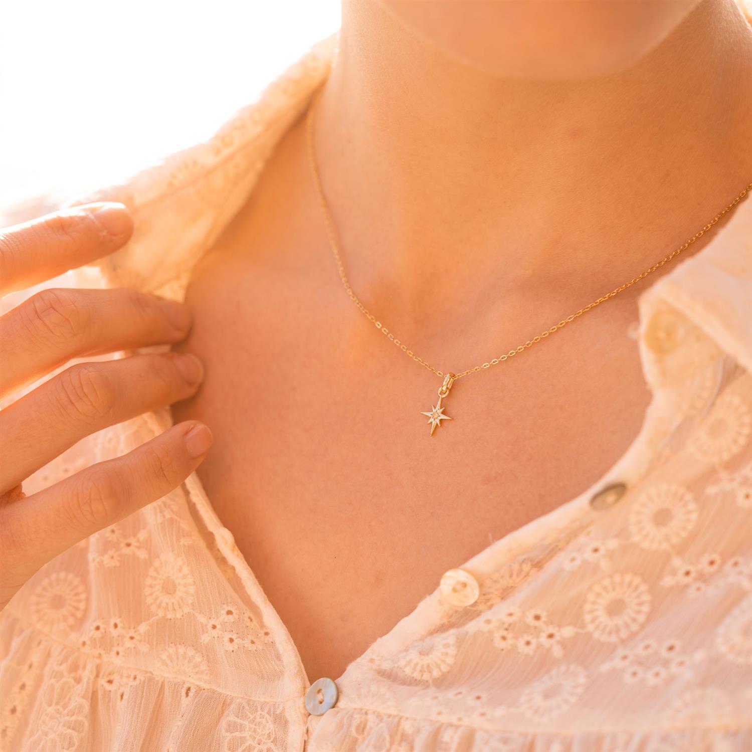 GUIDING STAR SMYKKE SØLV, ROSENKVARTS