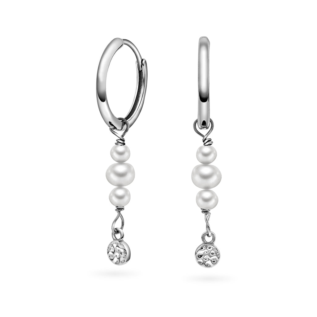 Fairy øreringer i sølv med perler