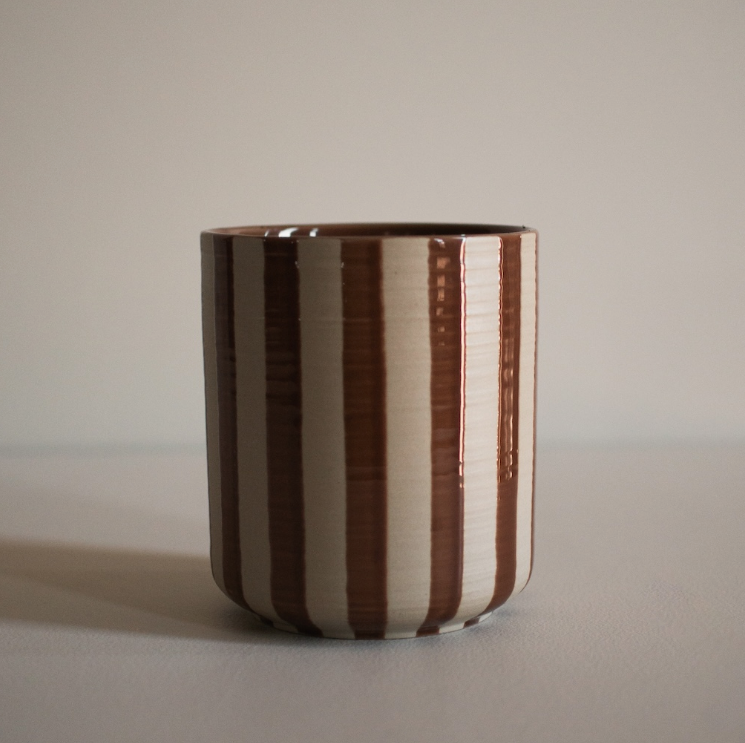 Line Potte 14x16 cm, Stripe Nougat