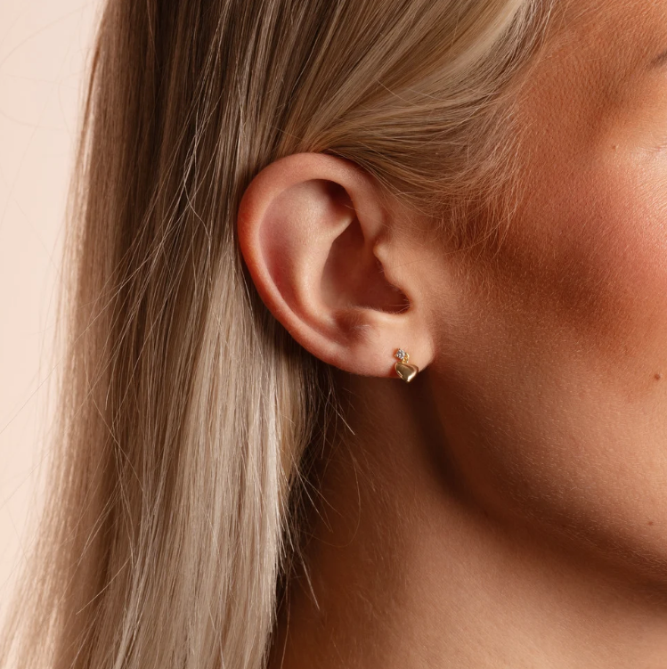 Cute short øredobber, forgylt