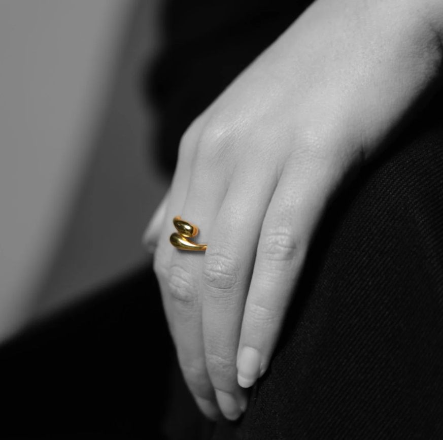 Edge ring i sølv, Justerbar