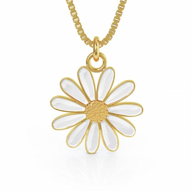 LIV Smykke i forgylt sølv, Hvit prestekrage