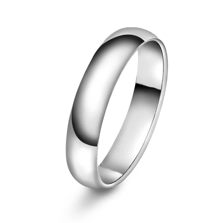 Giftering i hvitt gull, 4 mm