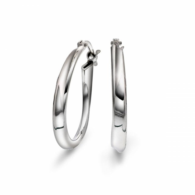 Øreringer vridde i sølv, 20 mm