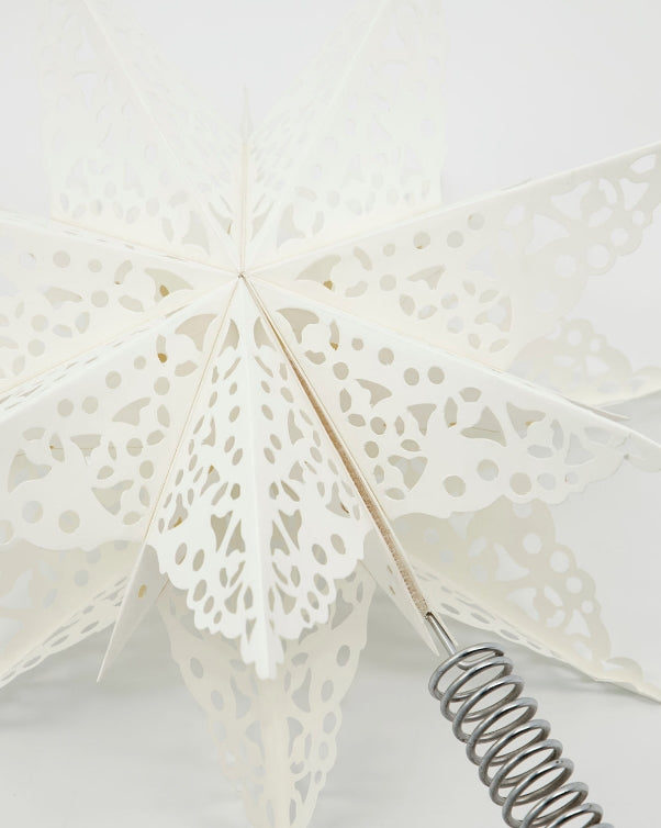 Clip Juletrestjerne i papir, Hvit