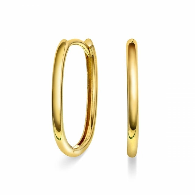 Ovale øreringer i gull, 17 mm