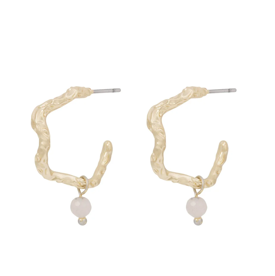 Cat pendant oval øreringer, perle