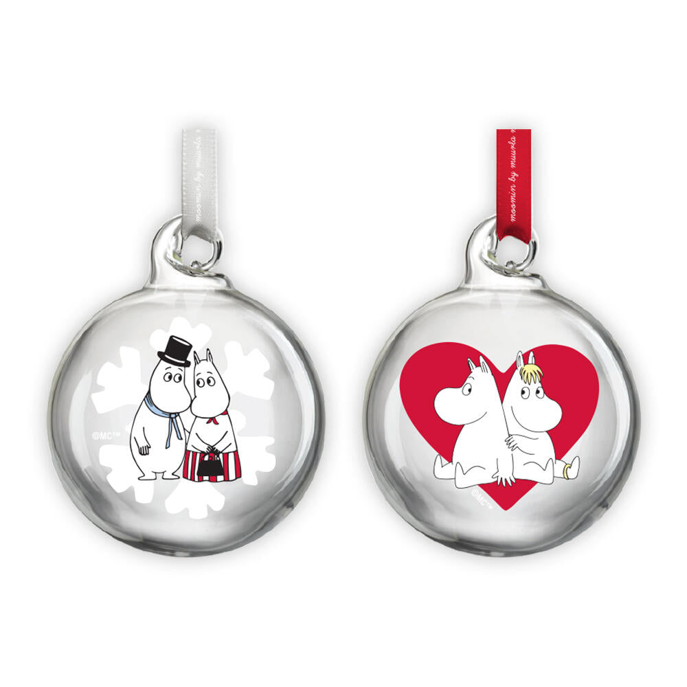 Mummi julekuler 2 stk, Hjerte og snøfnugg