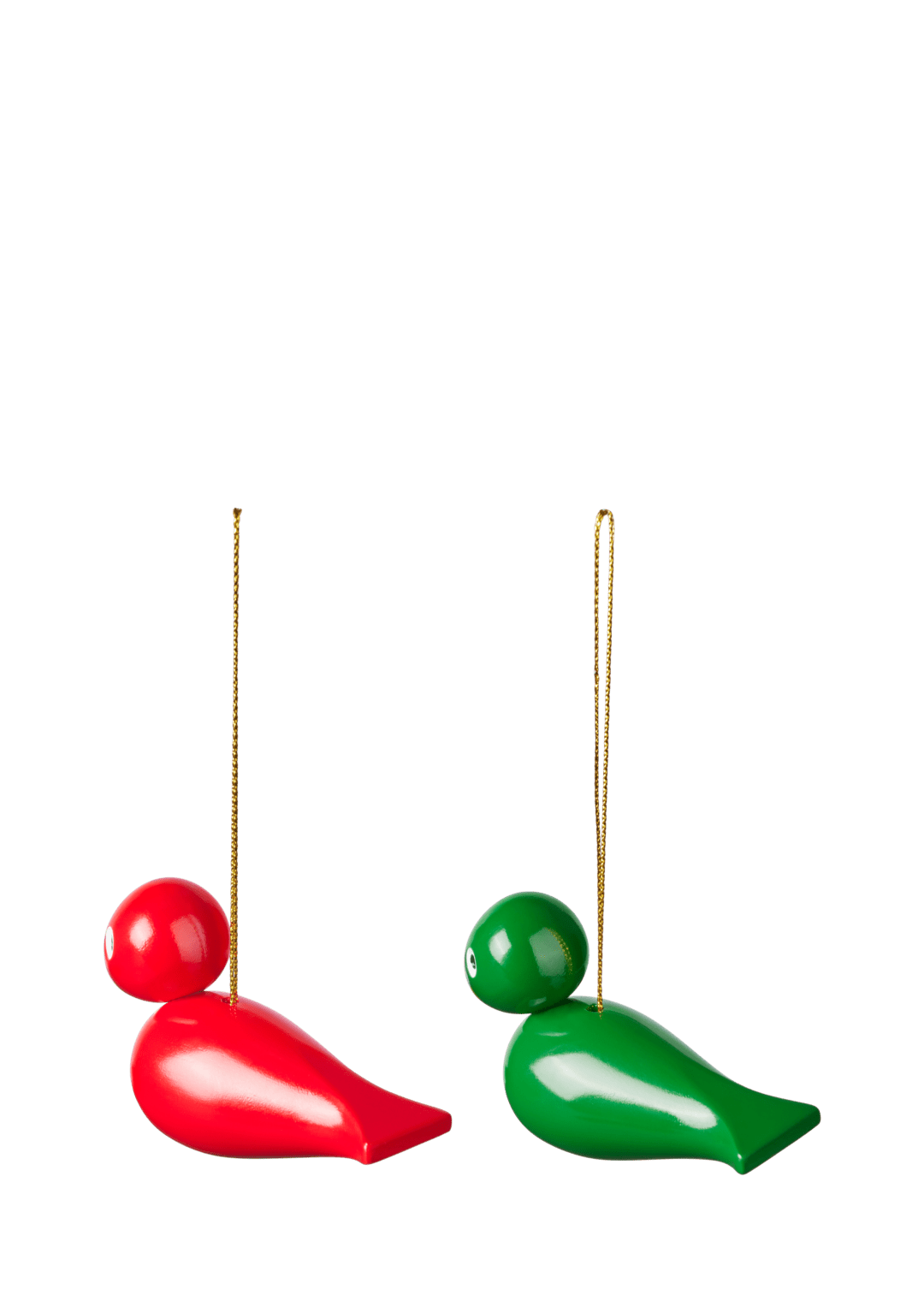 Julefugler 2 stk, Rød/Grønn