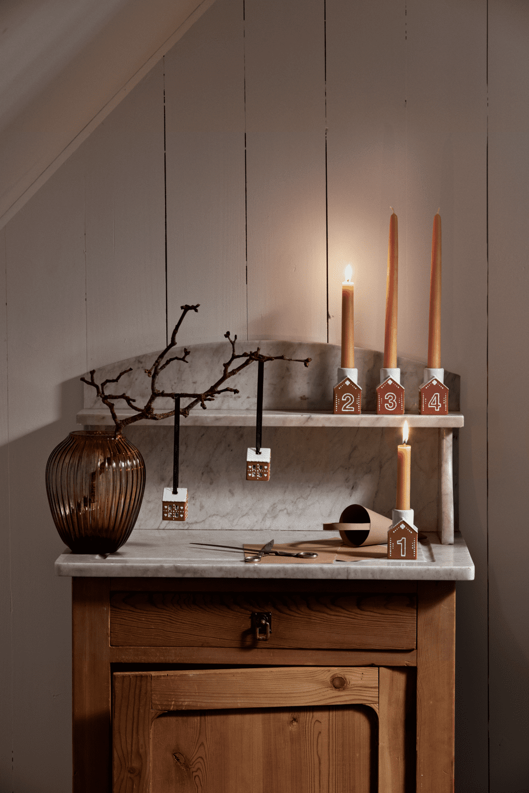 Gingerbread Juleoppheng 2 stk, H5cm