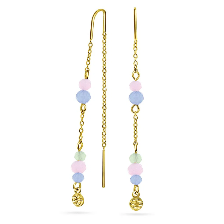 Fairy øredobber i forgylt sølv, Krystall