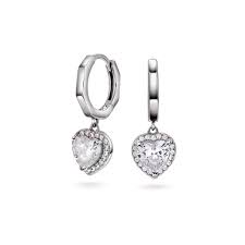 Nea øreringer sølv med blank zirkonia