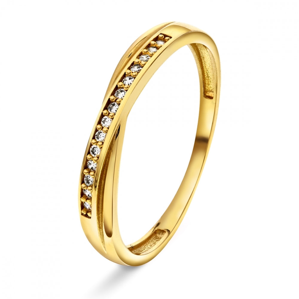 Ring i gull med zirkonia