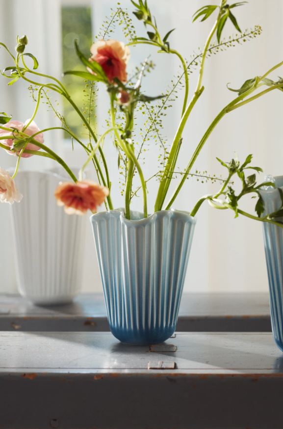 Kähler Hammershøi Unfold Vase Blå, H16,5