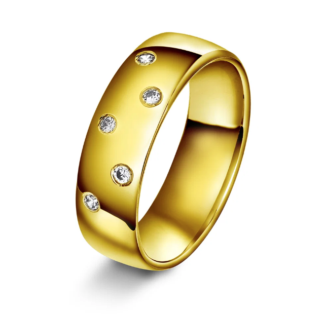 GIFTERING I GULT GULL 0,10 CT WSI 6 MM