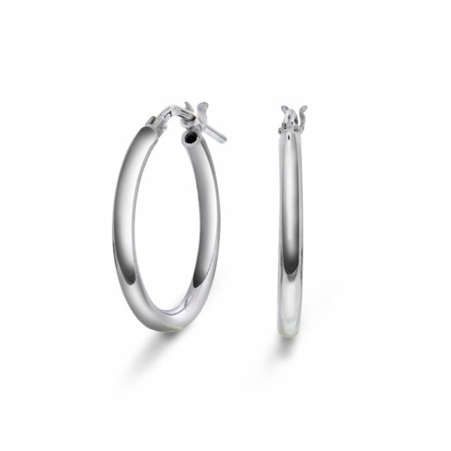 Øreringer i sølv, 20 mm