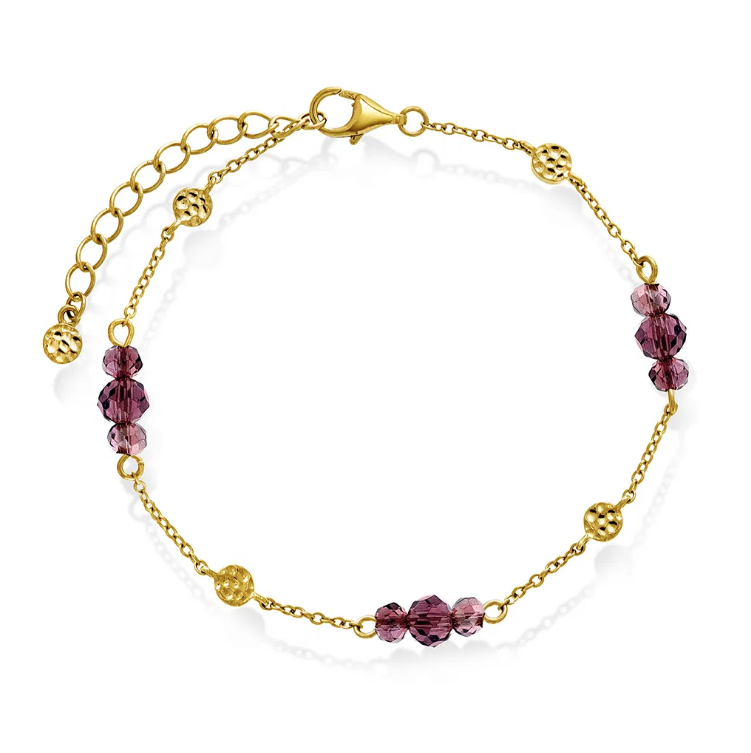 Fairy armbånd i forgylt sølv, Dyp Plomme