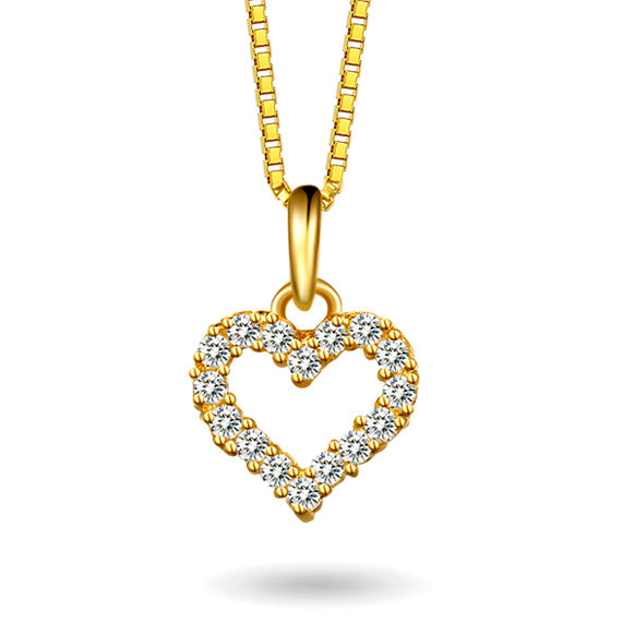 Smykke i gull med zirkonia, Hjerte