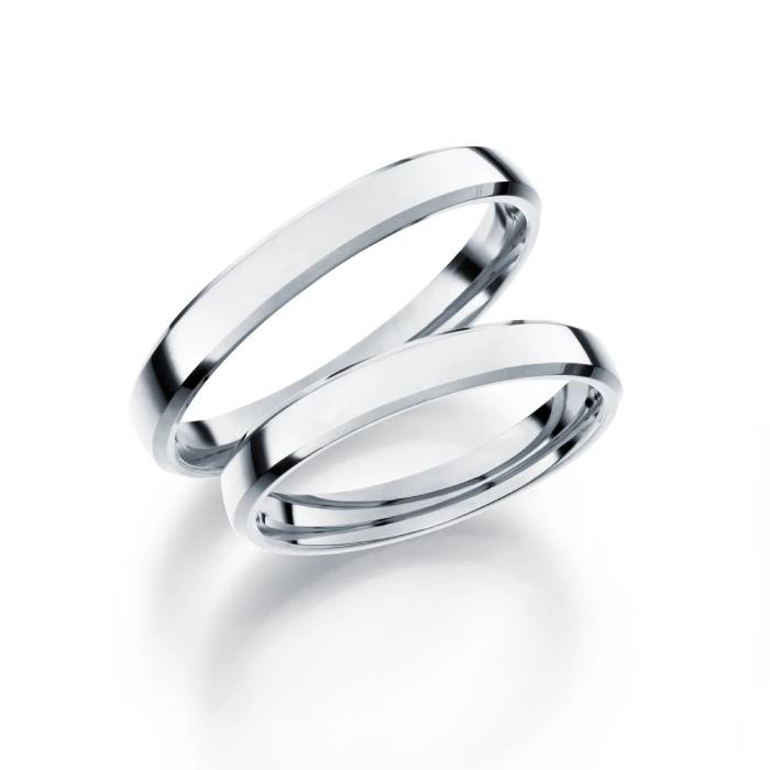 Giftering i hvitt gull, 3 mm