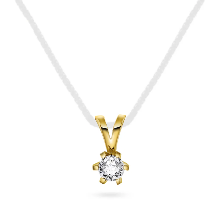 Vida Anheng i gull med dia. 0,10ct TWSI