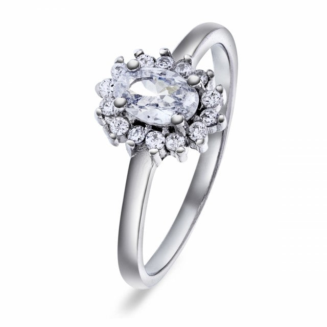 Ring i sølv med zirkonia