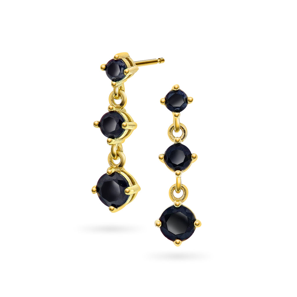 Serena øredobber i sølv med svart zirkonia