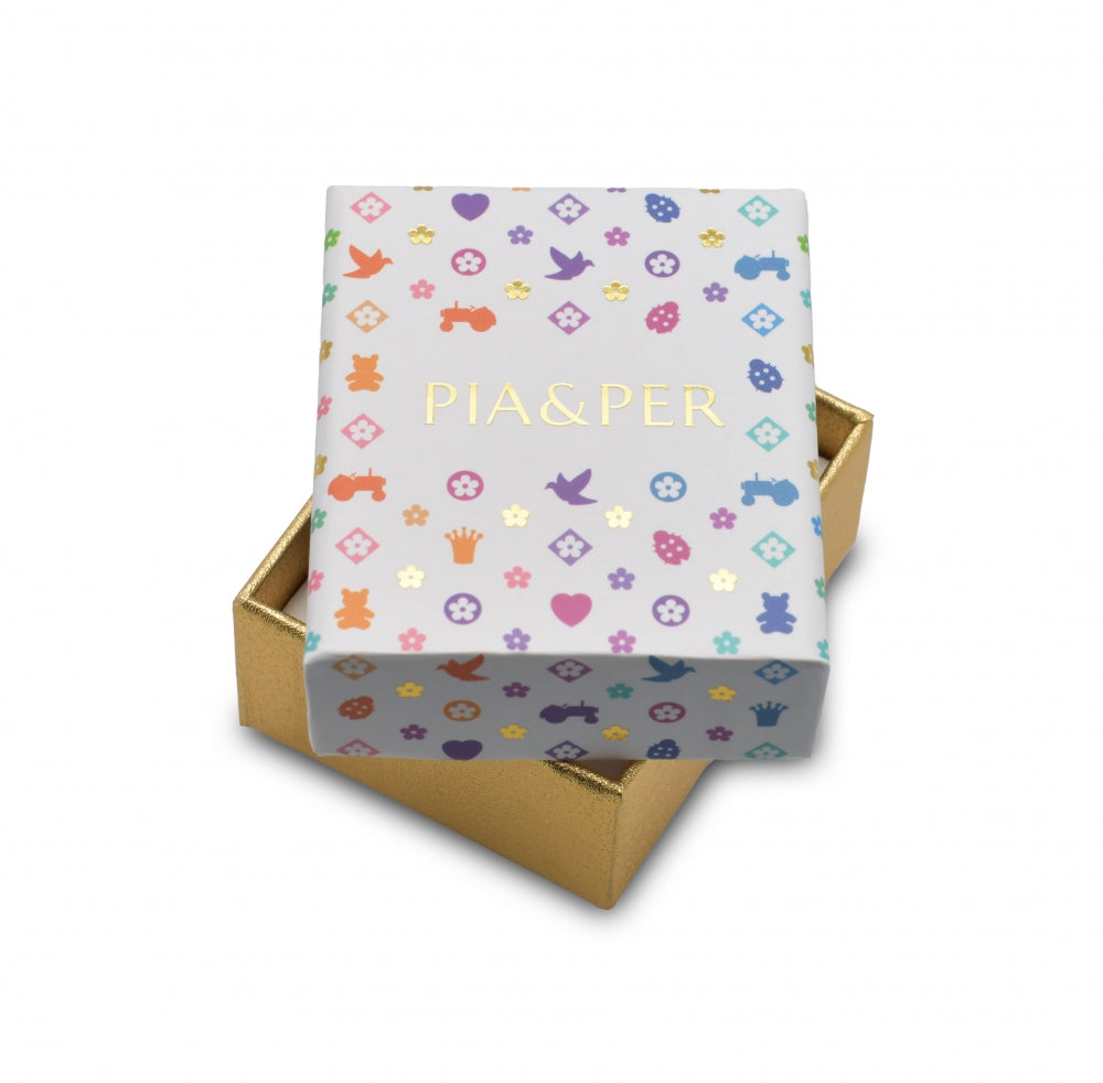 Halskjede i sølv 11 mm, Hvitt hjerte