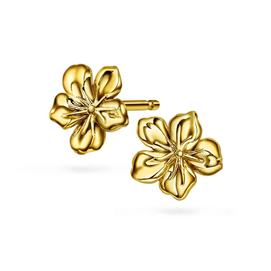 BLOSSOM ØREDOBBER I FORGYLT SØLV