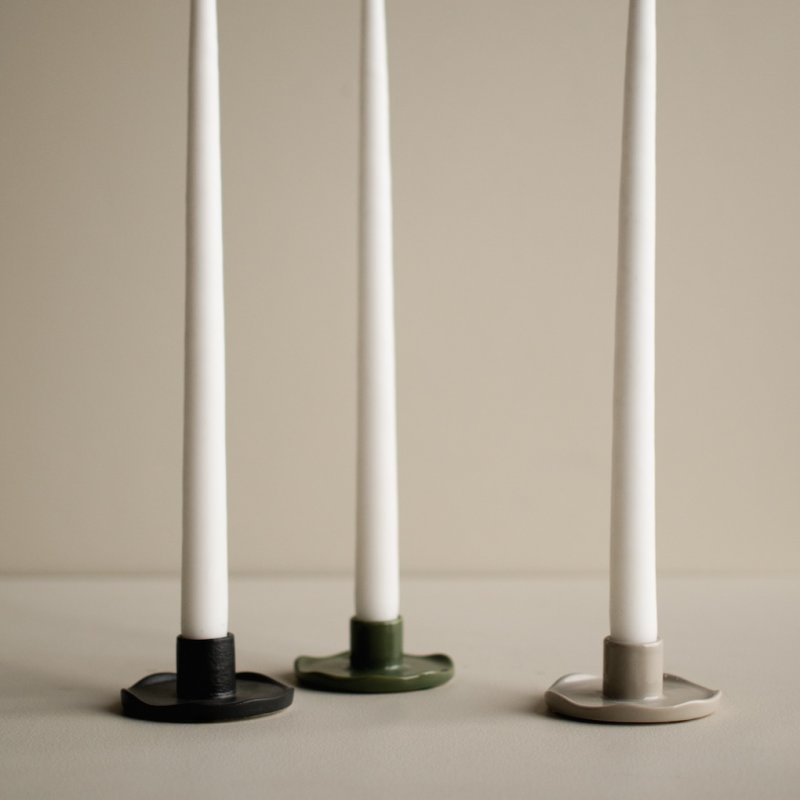 Wave Candle, Shiny Green