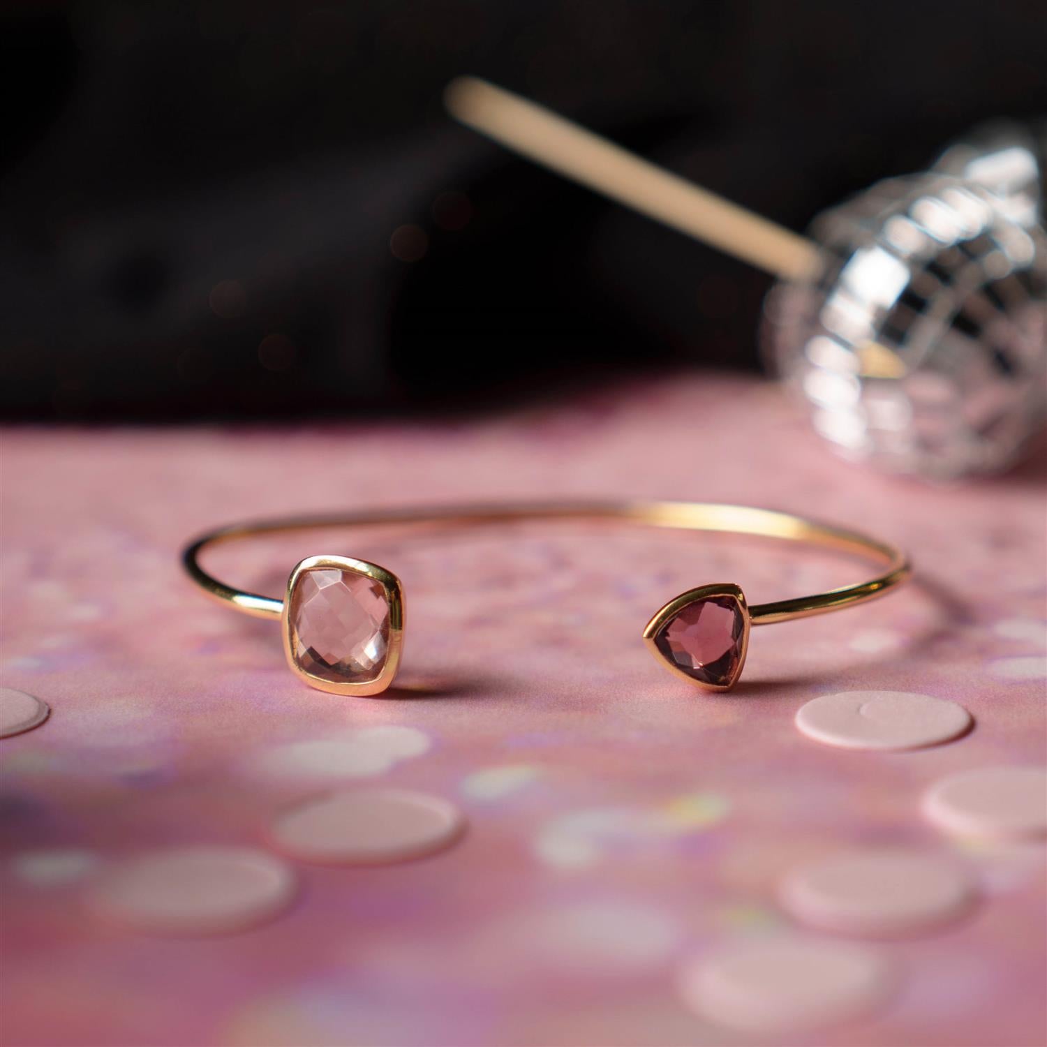 Mirage armring med rosa stener