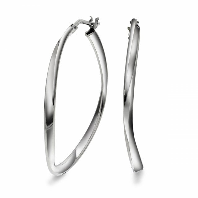 Øreringer vridde i sølv, 35 mm