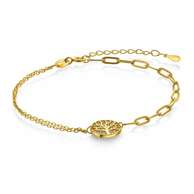 Armbånd i forgylt sølv med zirkonia, Livets tre