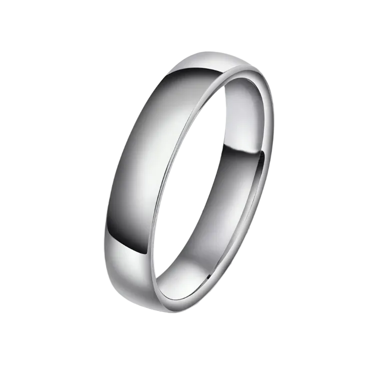 Giftering i hvitt gull, 4 mm