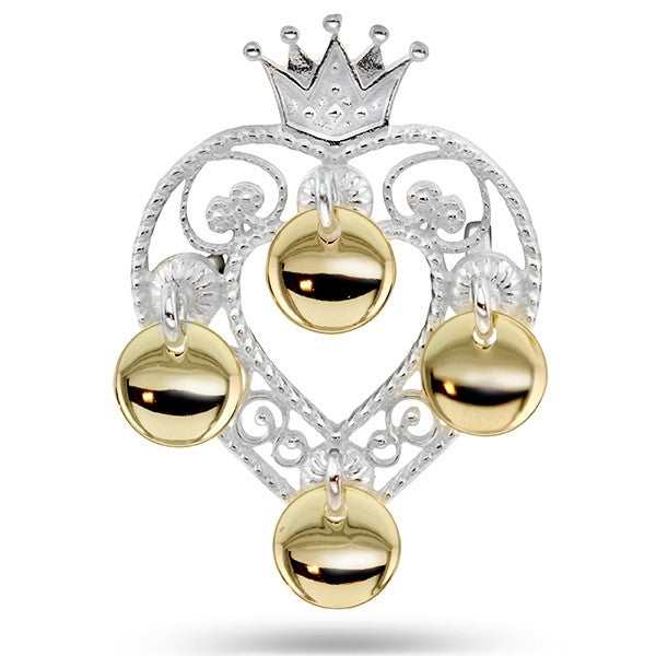 Pia & Per Prinsessesølje, hvit m/forgylte løv