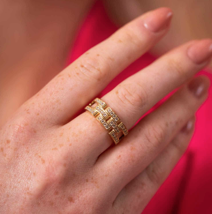 London Luxe Ring i forgylt sølv