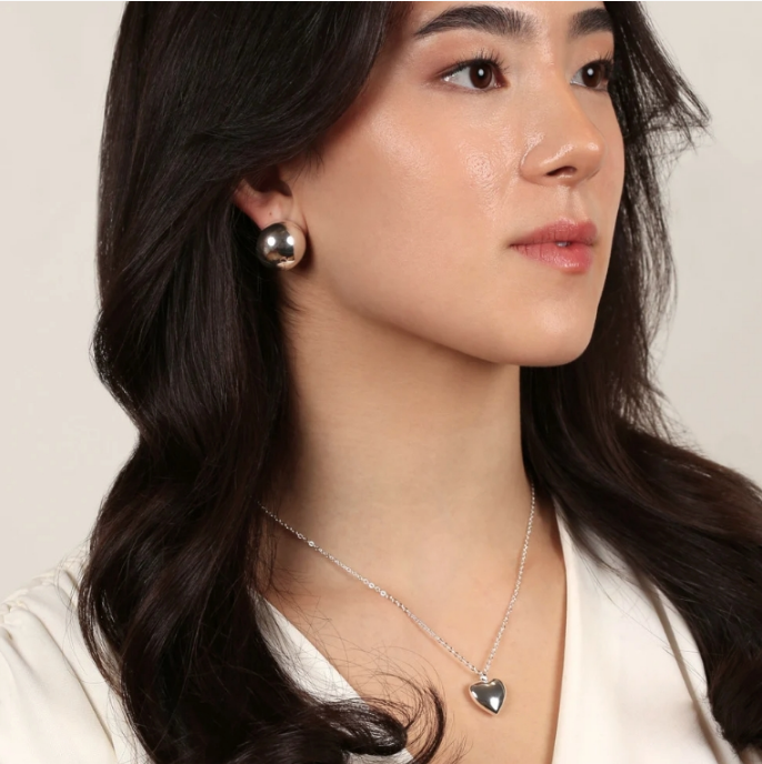 BROOKLYN HEART FORSØLVET HALSKJEDE