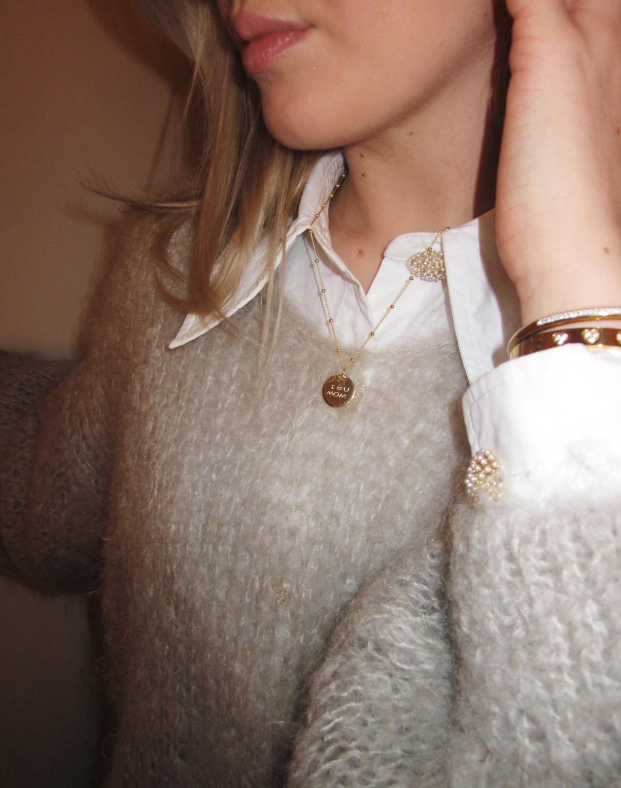 I love you mom smykke i forgylt sølv