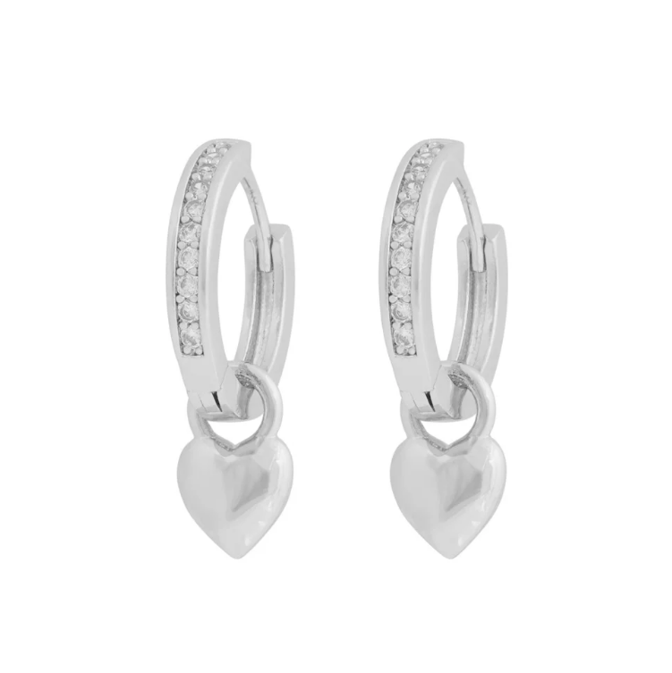 Cute crystal øreringer, forsølvet