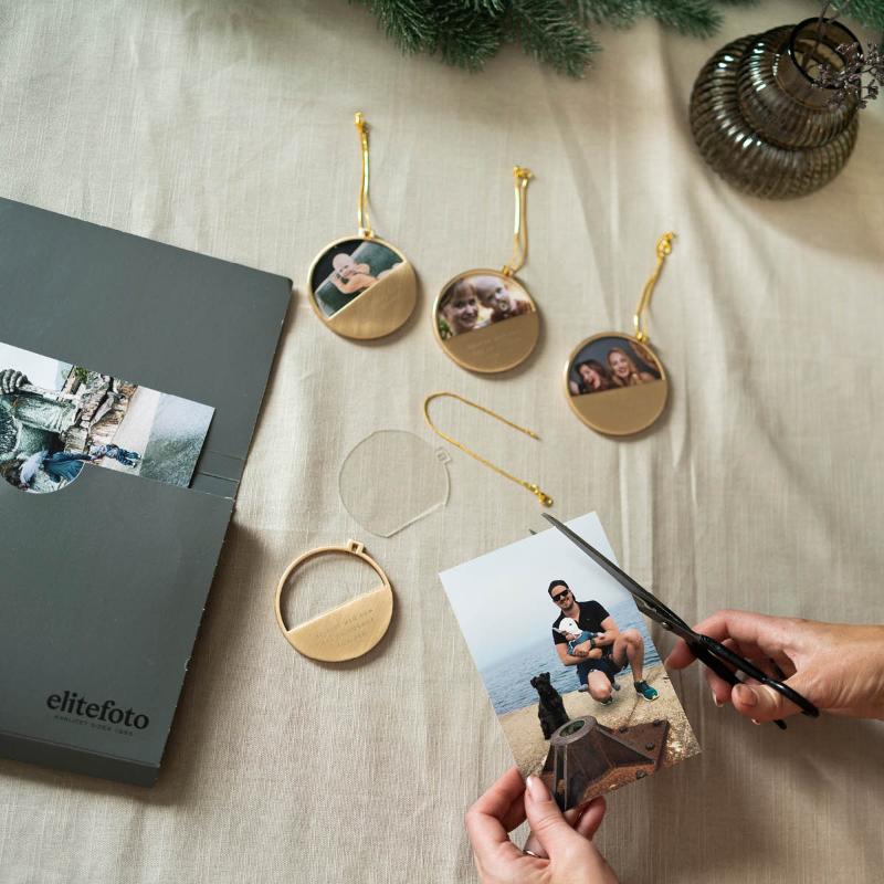 Julepynt m/fotoramme Morfar, 14K gullbelagt