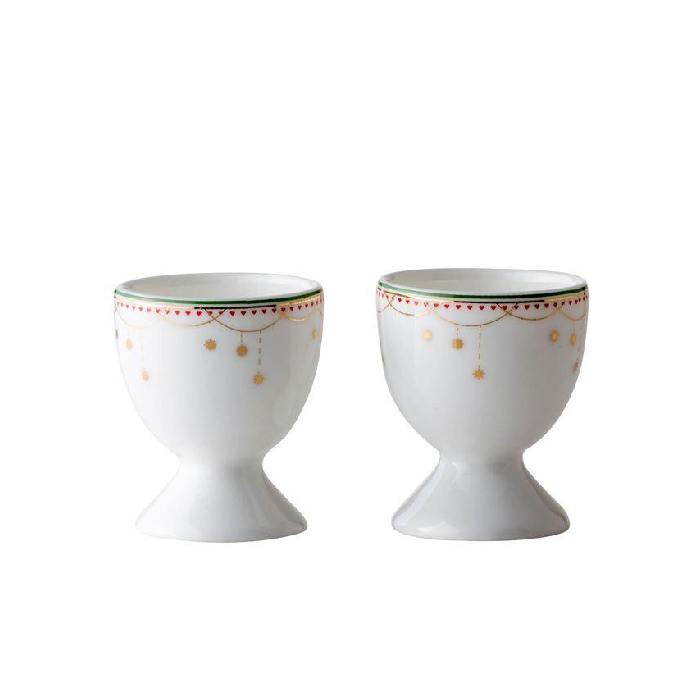 Wik & Walsøe Julemorgen Girlander eggeglass, 2 pk