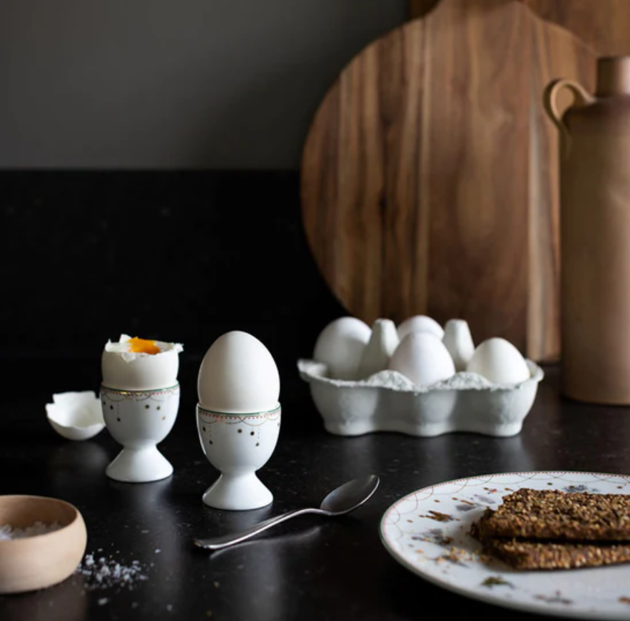 Wik & Walsøe Julemorgen Girlander eggeglass, 2 pk