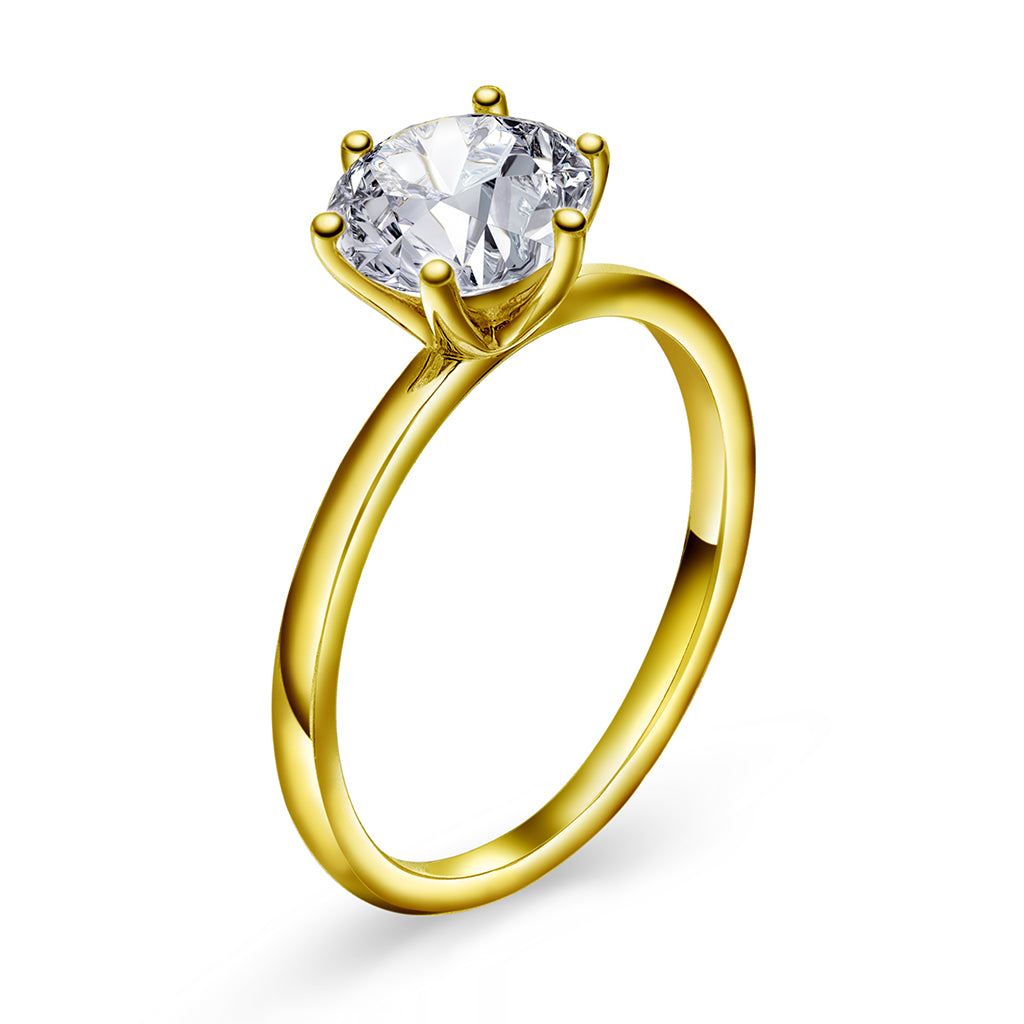 Chloe ring i forgylt sølv med hvit zirkonia